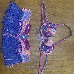 Pink and Purple Belly Dance, Samba, Show Girl costume